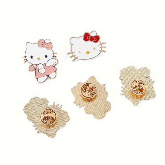 Hello Kitty - set of 5 Hello Kitty enamel pins - measurements in pics - new - Picture 2 of 3
